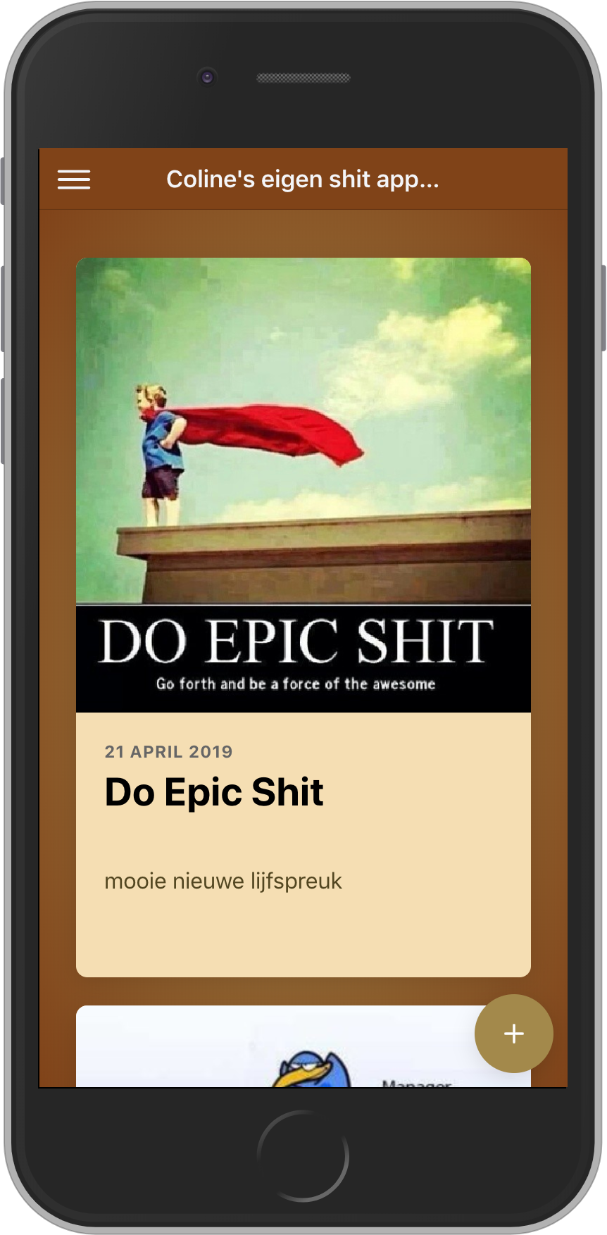 Coline's eigen Shit App