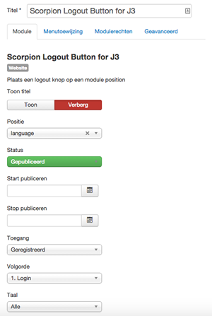 Scorpion Logout Button for Joomla! 3+